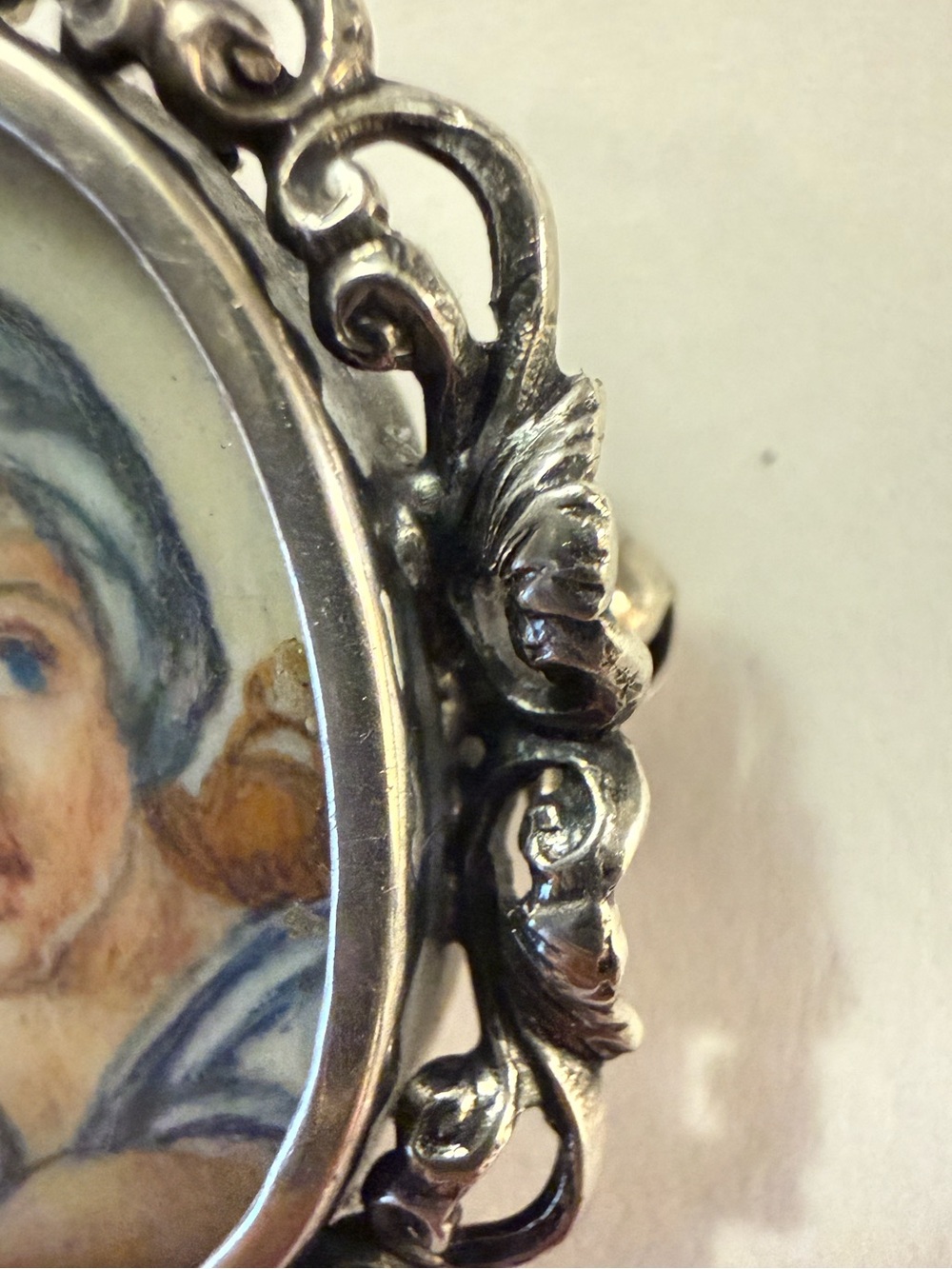 Vintage Italian 800 Silver Delphic Sibyl Portrait Pendant Brooch 5 Grams - Picture 11 of 12